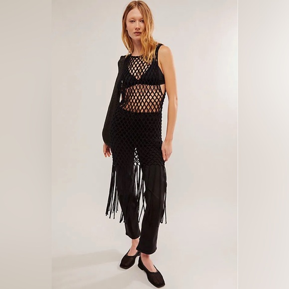 NEW FREE PEOPLE Sam Macrame Tunic Coverup - One Size - Picture 2 of 11